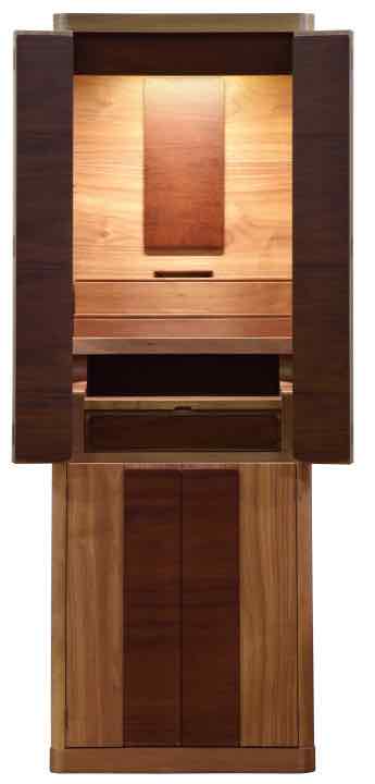 モダン仏壇 フロアタイプ19×54号 (高さ162cm)ウォールナット材